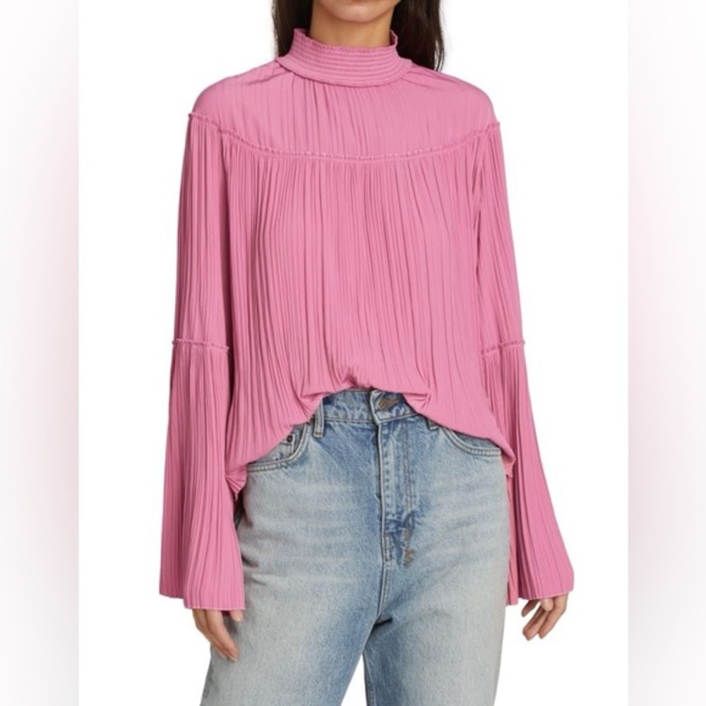 A.L.C. Tessa Pleated Pullover Top size s pink